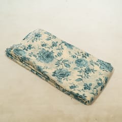 Blue Color Bamber Crepe Digital Printed Fabric