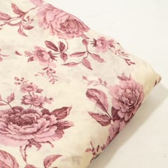 Mauve Color Bamber Crepe Digital Printed Fabric