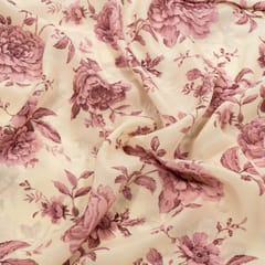 Mauve Color Bamber Crepe Digital Printed Fabric