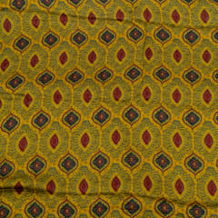Mustard Color Modal Satin Digital Printed Fabric