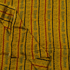 Mustard Color Modal Satin Digital Printed Fabric