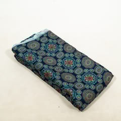 Blue Color Modal Satin Digital Printed Fabric