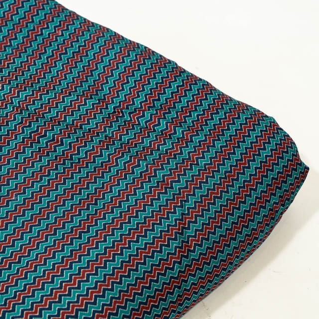 Blue Color Modal Satin Digital Printed Fabric