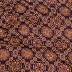 Purple Color Modal Satin Digital Printed Fabric