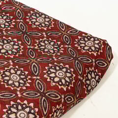 Maroon Color Modal Satin Digital Printed Fabric