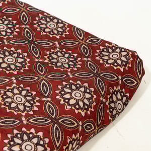 Maroon Color Modal Satin Digital Printed Fabric