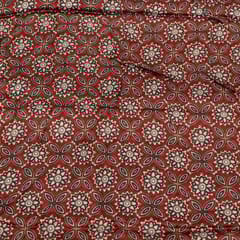 Maroon Color Modal Satin Digital Printed Fabric