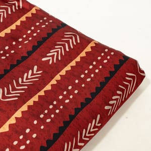 Maroon Color Modal Satin Digital Printed Fabric