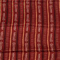 Maroon Color Modal Satin Digital Printed Fabric