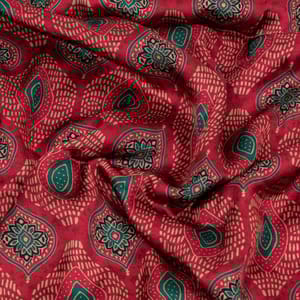 Majenta Color Modal Satin Digital Printed Fabric