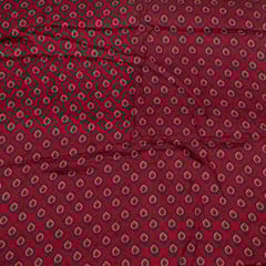 Majenta Color Modal Satin Digital Printed Fabric