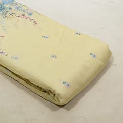 Lemon Color Viscose Linen Digital Printed Fabric