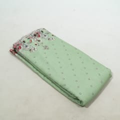 Pista Green Color Viscose Linen Digital Printed Fabric