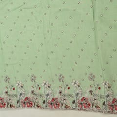 Pista Green Color Viscose Linen Digital Printed Fabric