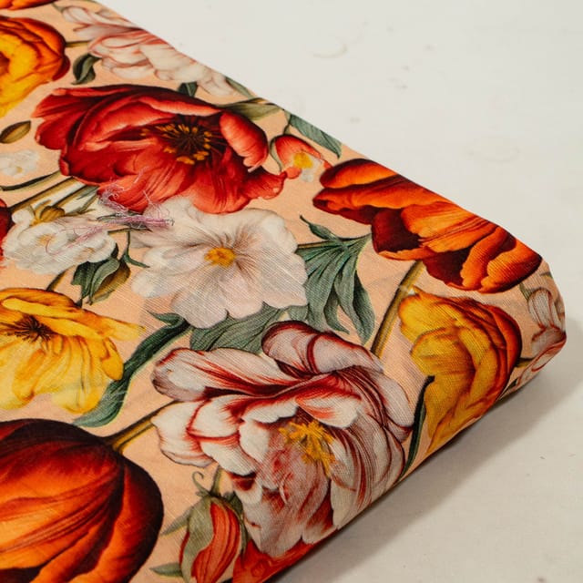 Multi Color Viscose Linen Digital Printed Fabric