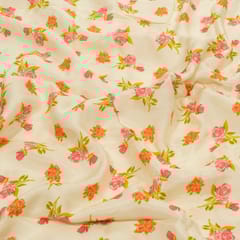 Pink Color Muslin Digital Printed Fabric