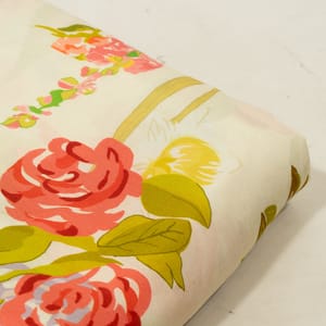 Pink Color Muslin Digital Printed Fabric