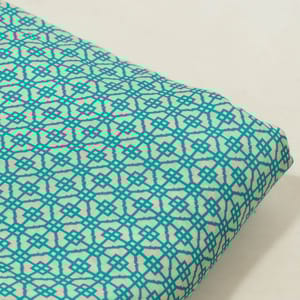 Blue Color Muslin Digital Printed Fabric