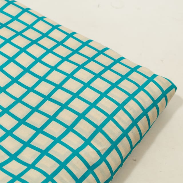 Blue Color Muslin Digital Printed Fabric