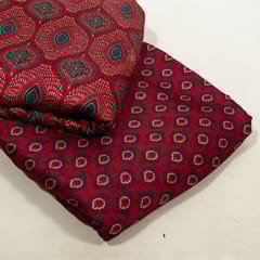 Majenta Color Modal Satin Digital Printed Set (5 Mtr.)