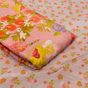 Lavender and Pink Color Muslin Digital Printed Set (5 Mtr.)