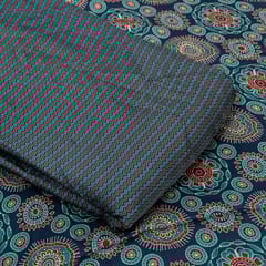 Blue Color Modal Satin Digital Printed Set (5 Mtr.)