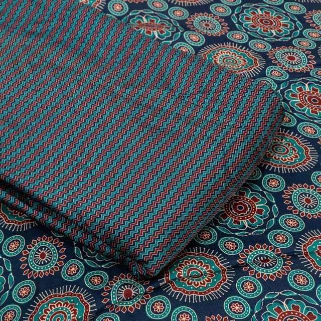 Blue Color Modal Satin Digital Printed Set (5 Mtr.)