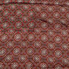 Maroon Color Modal Satin Digital Printed Set (5 Mtr.)