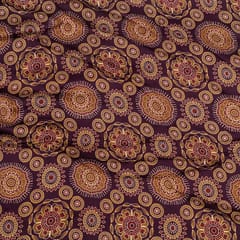 Purple Color Modal Satin Digital Printed Set (5 Mtr.)