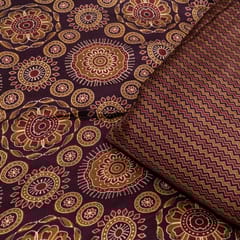 Purple Color Modal Satin Digital Printed Set (5 Mtr.)