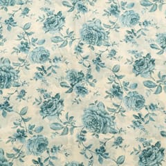 Blue Color Bamber Crepe Digital Printed Set (5 Mtr.)