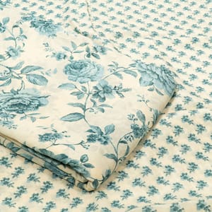 Blue Color Bamber Crepe Digital Printed Set (5 Mtr.)