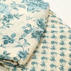 Blue Color Bamber Crepe Digital Printed Set (5 Mtr.)