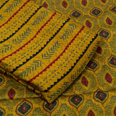 Mustard Color Modal Satin Digital Printed Set (5 Mtr.)