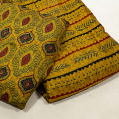 Mustard Color Modal Satin Digital Printed Set (5 Mtr.)