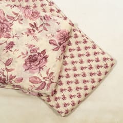 Mauve Color Bamber Crepe Digital Printed Set (5 Mtr.)