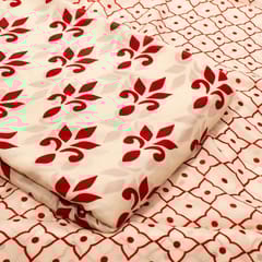 Red Color Bamber Crepe Digital Printed Set (5 Mtr.)