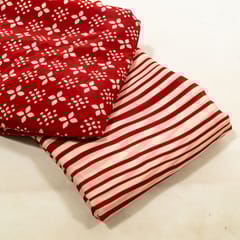 Red Color Bamber Crepe Digital Printed Set (5 Mtr.)