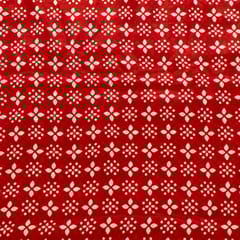 Red Color Bamber Crepe Digital Printed Set (5 Mtr.)