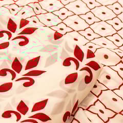 Red Color Bamber Crepe Digital Printed Set (5 Mtr.)