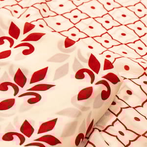 Red Color Bamber Crepe Digital Printed Set (5 Mtr.)