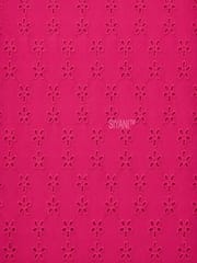 Majanta pink five hole pentagon Pattern Schiffli Embroidered Fabric