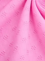 Powder pink floral Pattern Schiffli Embroidered Fabric