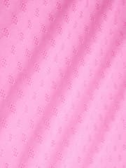 Powder pink floral Pattern Schiffli Embroidered Fabric