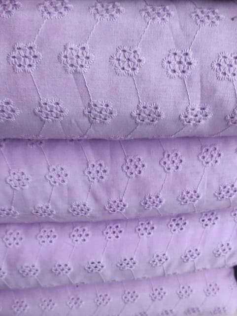 Lavender daisy  Pattern Schiffli Embroidered Fabric