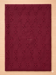 Maroon five hole pentagon Pattern Schiffli Embroidered Fabric