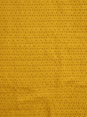 Mustard six hole Pattern Schiffli Embroidered Fabric