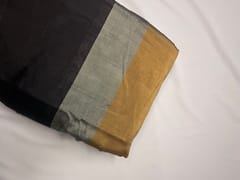 Black & Gold Stripes Pure Silk Tissue Fabric