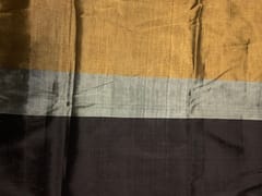 Black & Gold Stripes Pure Silk Tissue Fabric