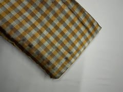 Gold & Silver Checks Pure Silk Tissue Fabric